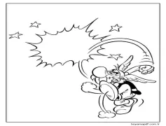 2 Yaş Çocuklar İçin Asteriks ve Oburiks Boyama Sayfası