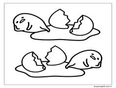 2 Yaş Çocuklar İçin Gudetama Boyama Sayfası