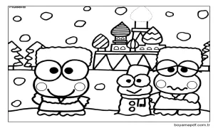 2 Yaş Çocuklar İçin Keroppi Boyama Sayfası