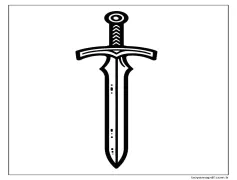 3 Yaş Çocuklar İçin Kılıç Boyama Sayfası
