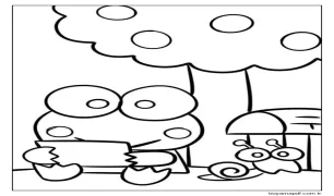 4 Yaş Çocuklar İçin Keroppi Boyama Sayfası