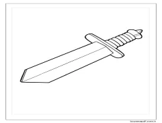 4 Yaş Çocuklar İçin Kılıç Boyama Sayfası