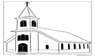 4 Yaş Çocuklar İçin Kilise Boyama Sayfası