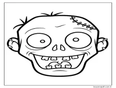 4 Yaş Çocuklar İçin Zombi Boyama Sayfası