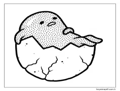 5 Yaş Çocuklar İçin Gudetama Boyama Sayfası