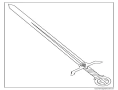 5 Yaş Çocuklar İçin Kılıç Boyama Sayfası