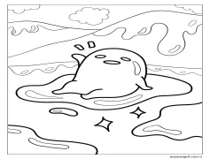 6 Yaş Çocuklar İçin Gudetama Boyama Sayfası