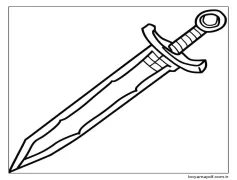 6 Yaş Çocuklar İçin Kılıç Boyama Sayfası