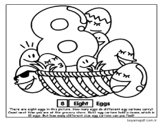8 yumurtalı 8 numara Boyama Sayfası