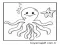 Ahtapot ve Denizyıldızı Boyama Sayfası
