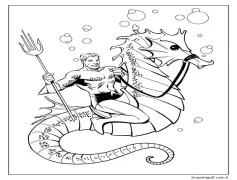 Aquaman Binme Denizatı Boyama Sayfası