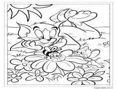 Arı ile Tom ve Jerry Boyama Sayfası