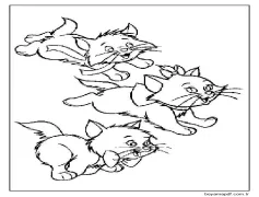 Aristokediler 2 Yaş Çocuklar İçin Boyama Sayfası