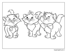 Aristokediler 4 Yaş Çocuklar İçin Boyama Sayfası