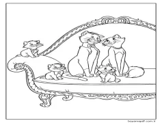 Aristokediler Çocuklar İçin Yazdırılabilir Boyama Sayfası