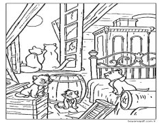 Aristokediler Yazdırmak İçin Boyama Sayfası