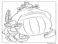 Asteriks ve Oburiks Ücretsiz Boyama Sayfası