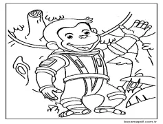 Astronot Meraklı George Boyama Sayfası