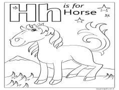 At Harfi H Boyama Sayfası