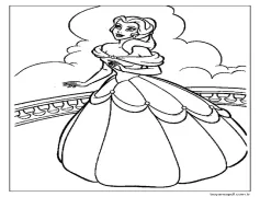 Balkondaki Belle Boyama Sayfası