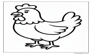 Basit Bir Tavuk Boyama Sayfası