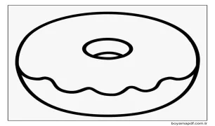 Basit Donut Boyama Sayfası