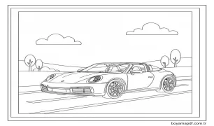 Basit Porsche Boyama Sayfası