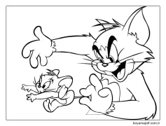 Basit Tom ve Jerry Boyama Sayfası