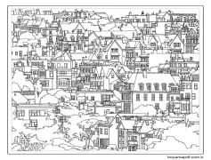 Baskı için şehir Boyama Sayfası