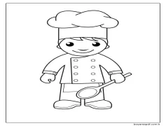 Bebek Aşçı Boyama Sayfası