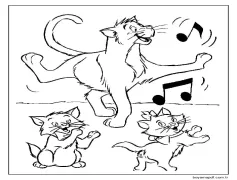 Bedava Aristokediler Çocuklar İçin Boyama Sayfası