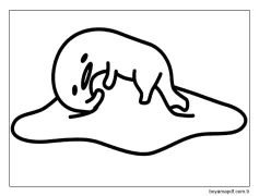 Bedava Gudetama Görseli Boyama Sayfası