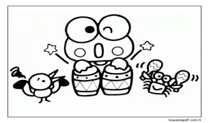 Bedava Keroppi Görseli Boyama Sayfası