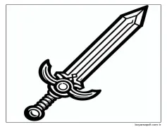 Bedava Kılıç Görseli Boyama Sayfası