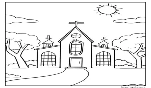 Bedava Kilise Boyama Sayfası