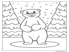 Bedava Kutup Ayısı Boyama Sayfası