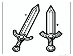 Bedava Yazdırılabilir Kılıç Boyama Sayfası