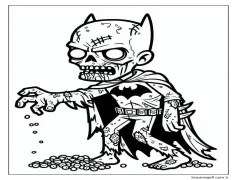 Bedava Yazdırılabilir Zombi Boyama Sayfası