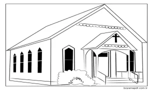 Bedava Yazdırılacak Kilise Boyama Sayfası