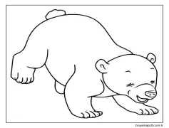 Bedava Yazdırılacak Kutup Ayısı Boyama Sayfası