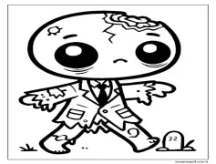 Bedava Yazdırılacak Zombi Boyama Sayfası