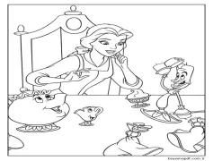 Belle Arkadaşlarıyla Boyama Sayfası