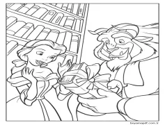 Belle, Kitaplı Canavar Boyama Sayfası