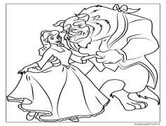 Belle ve Canavar Boyama Sayfası