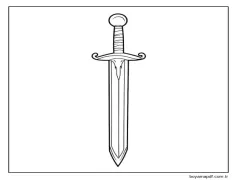 Bir Kılıç Boyama Sayfası