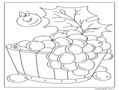Bir Kova Üzüm Boyama Sayfası
