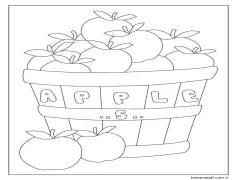 Bir kutu Elma ve iki Elma Boyama Sayfası