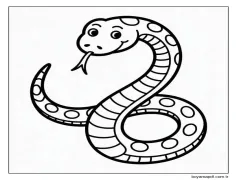 Bir Sevimli Yılan Boyama Sayfası