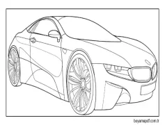 Büyük tekerlekli BMW 1 Boyama Sayfası