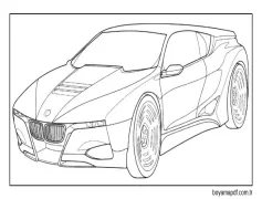 Büyük tekerlekli BMW Boyama Sayfası